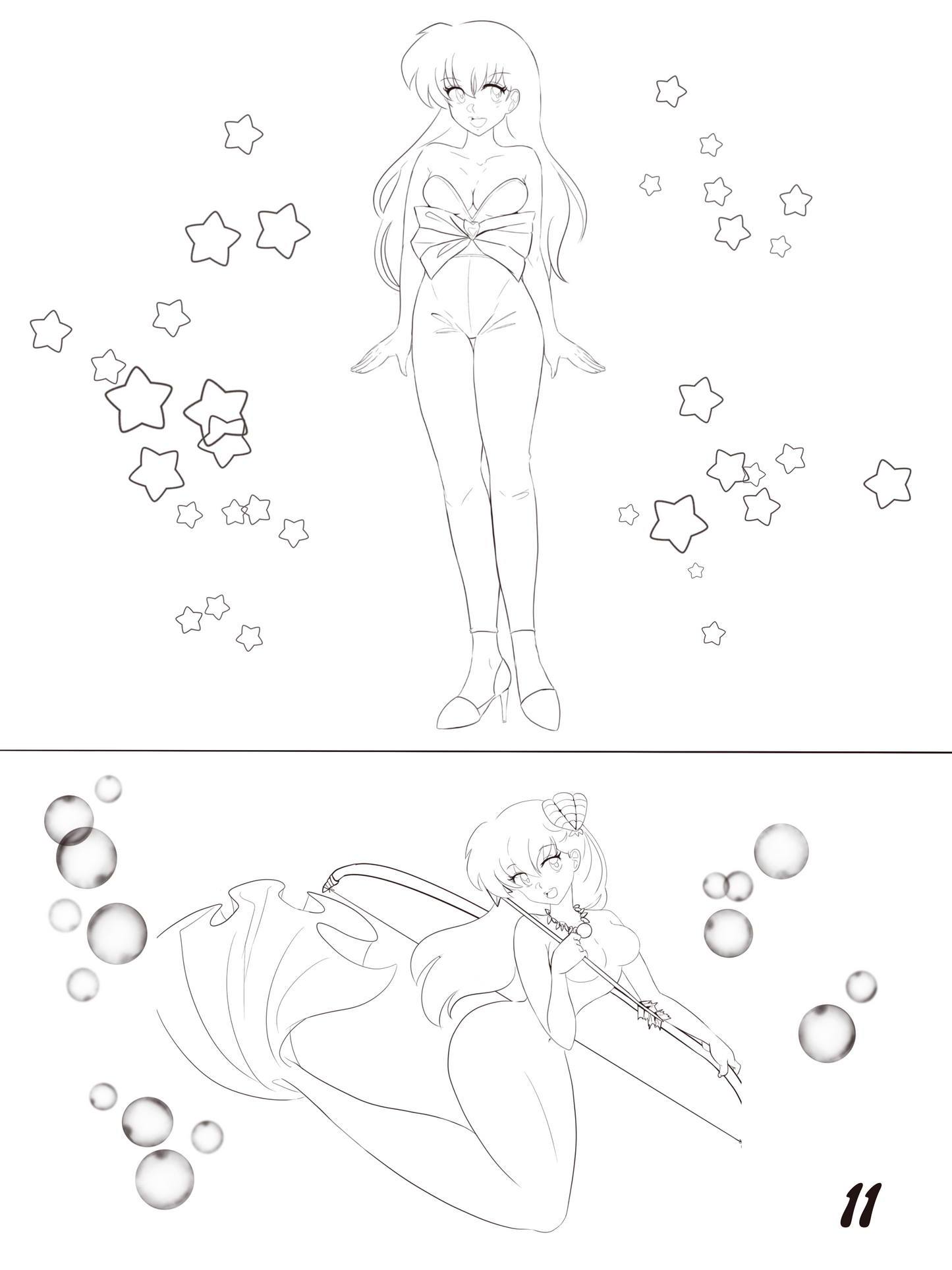 Inuyasha Line Art Coloring Book