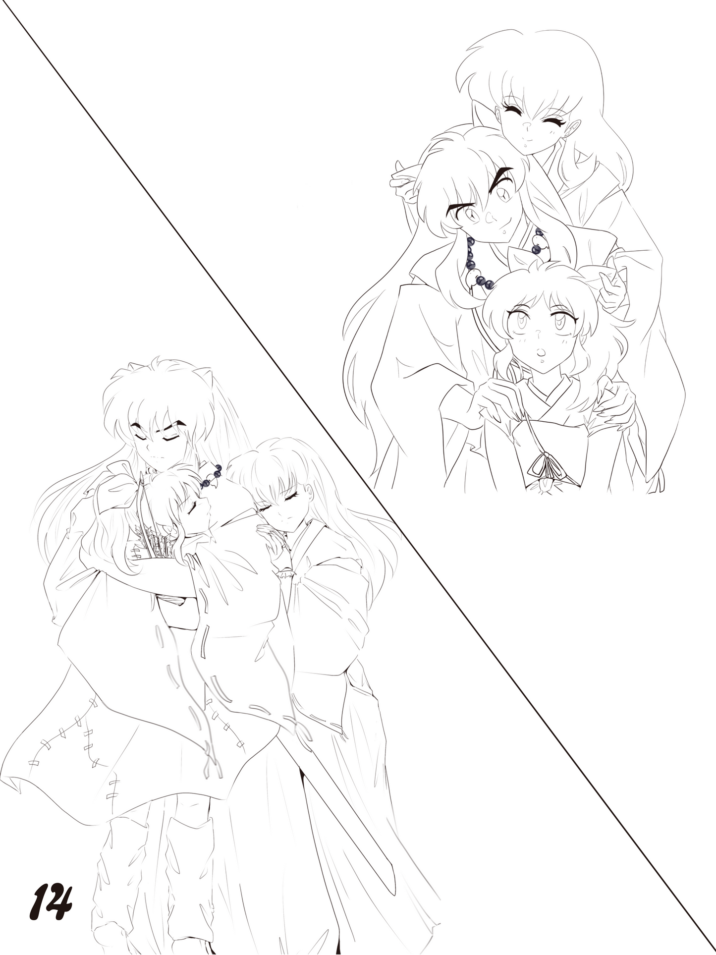 Inuyasha Line Art Coloring Book