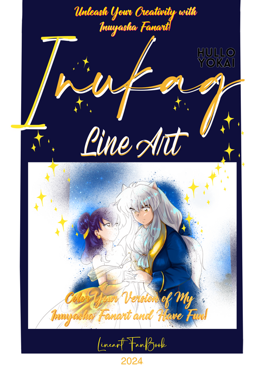 Inuyasha Line Art Coloring Book
