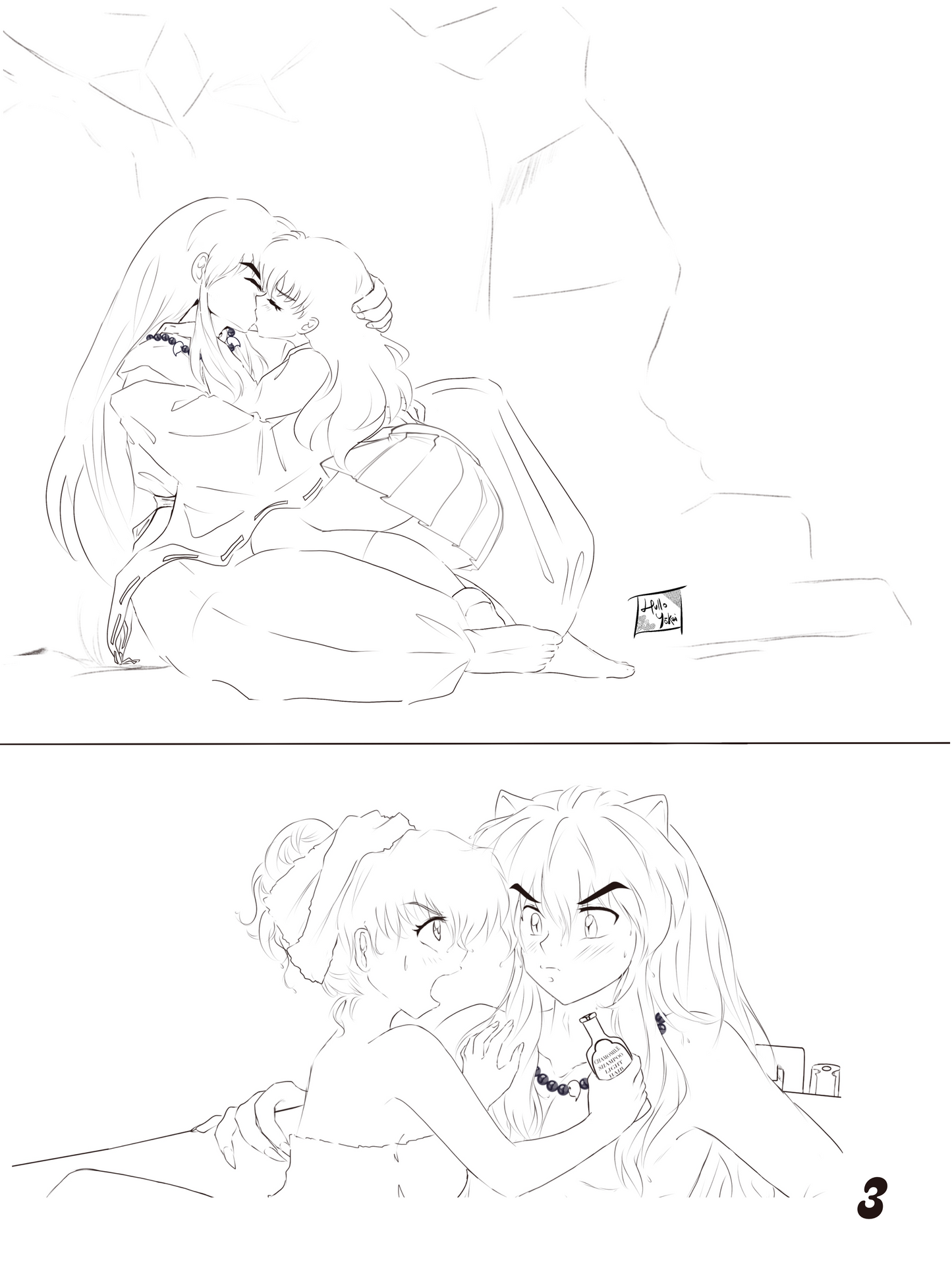 Inuyasha Line Art Coloring Book