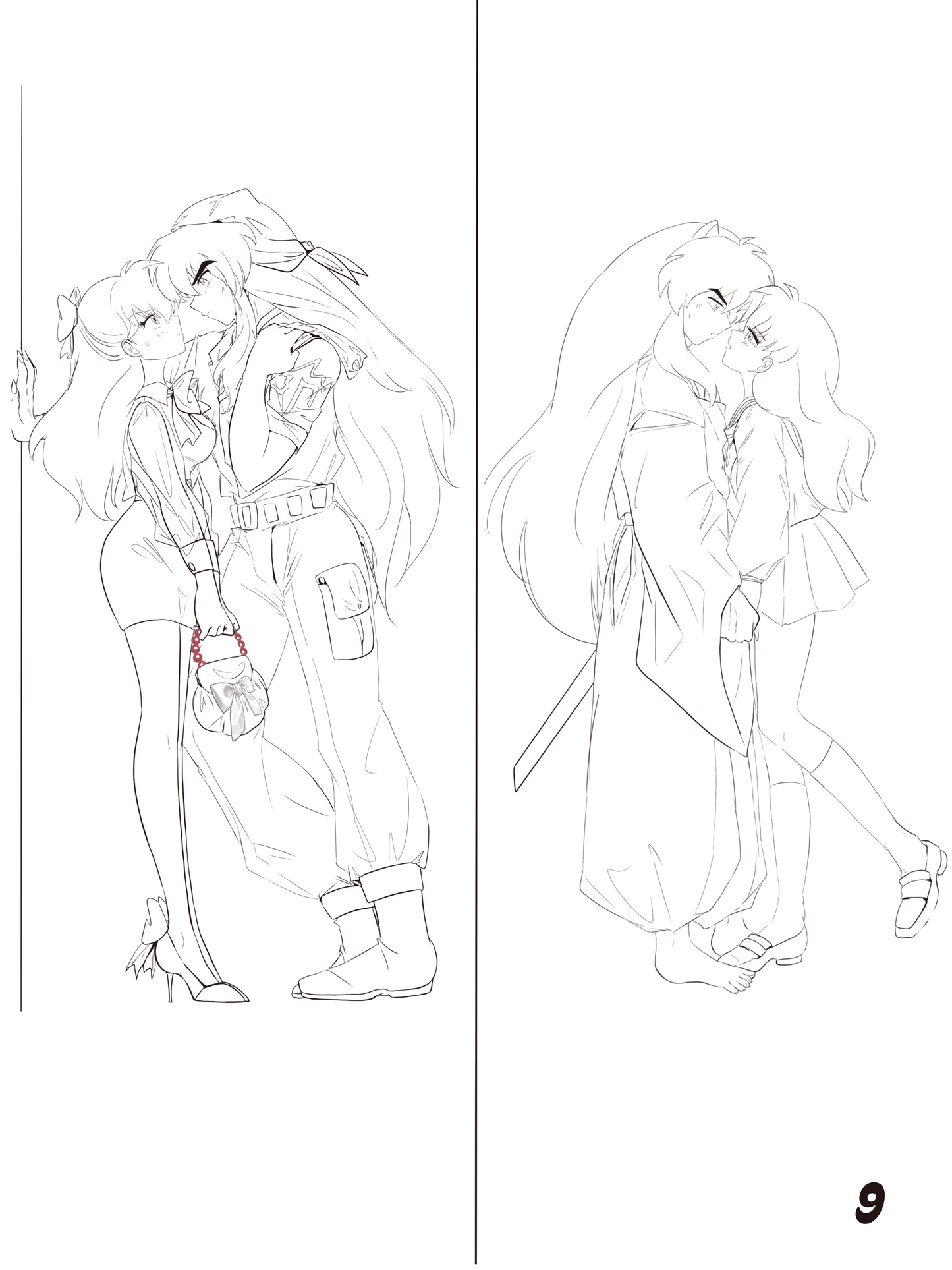 Inuyasha Line Art Coloring Book