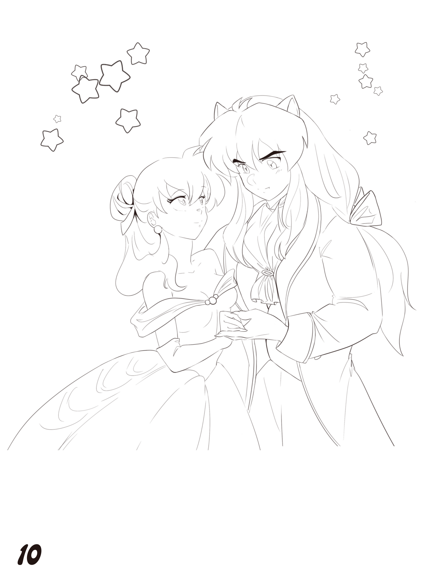 Inuyasha Line Art Coloring Book