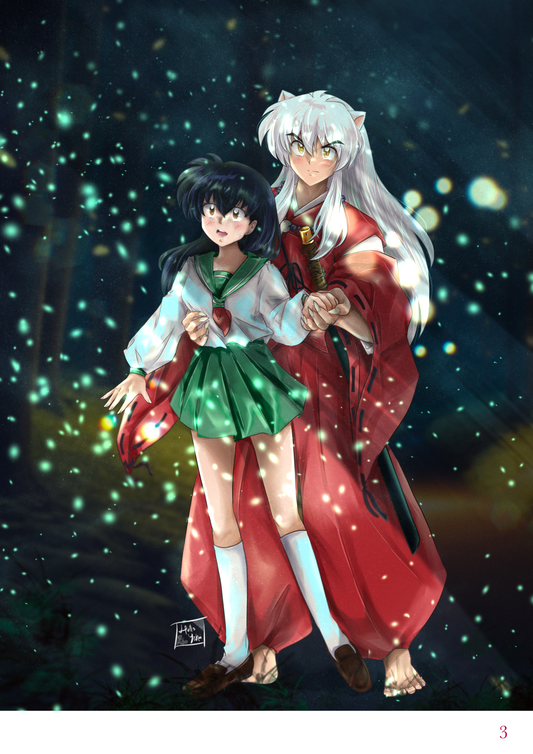 Small print - Inuyasha and Kagome fireflies