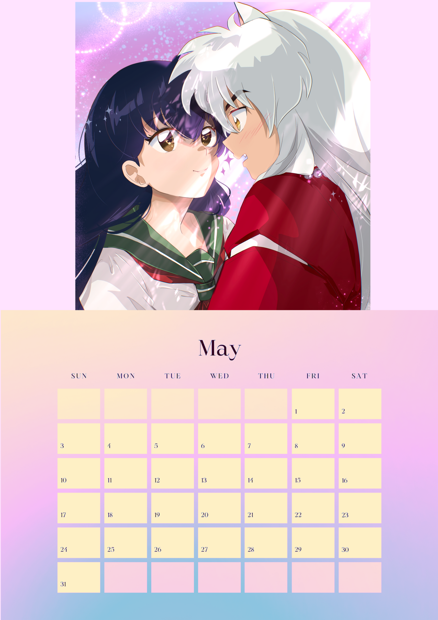 2026 Inuyasha Fanart Calendar