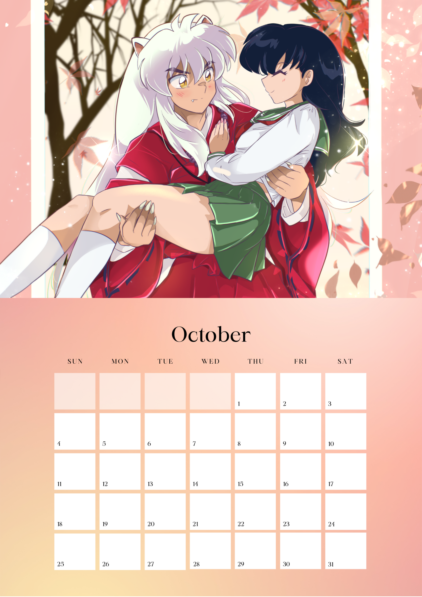2026 Inuyasha Fanart Calendar