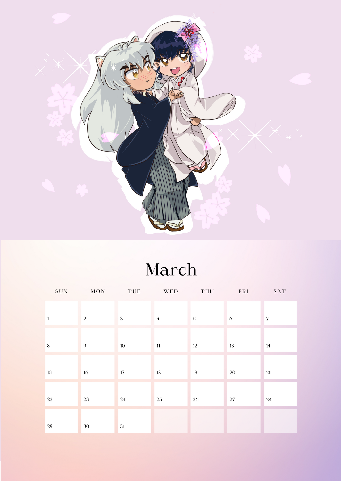 2026 Inuyasha Fanart Calendar