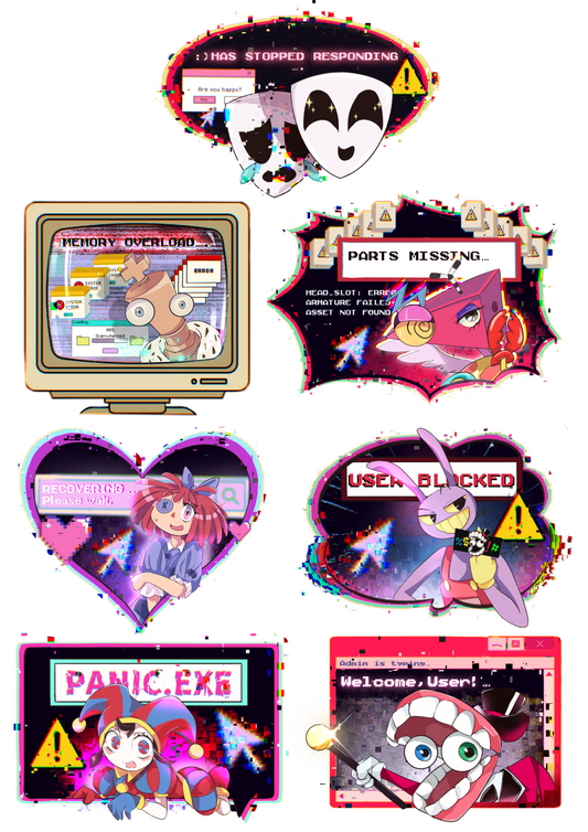 The amazing digital circus STICKERS - WHOLE SET