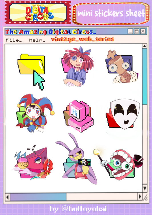 Mini sticker sheet - The Amazing Digital Circus